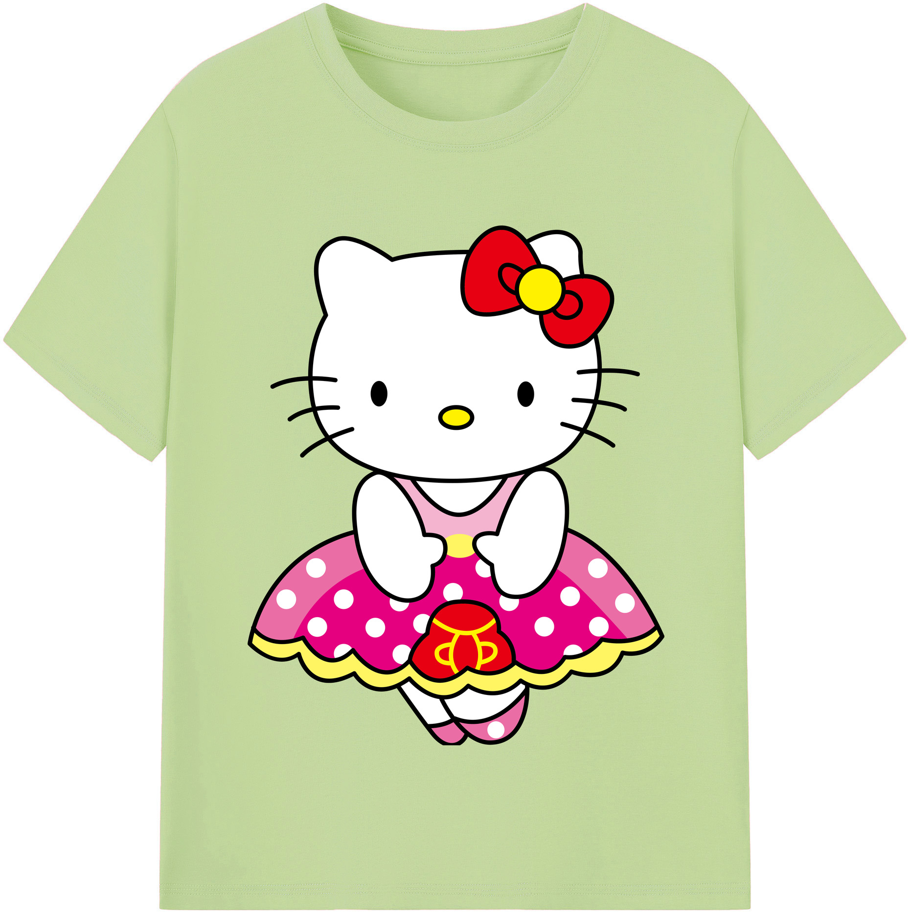 （画像用） Hello Kitty ハローキティ 綿100％半袖Tシャツ（フロントプリント）